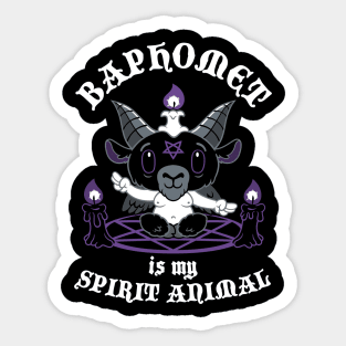 Baphomet is My Spirit Animal - Occult - Creepy Cute - Goth Sticker